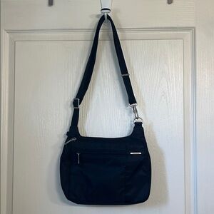 Travelon Black Crossbody Bag with Silver Details